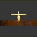 Decorative Wooden Roulette Wheel Furniture Featuring Golden Accents and Colorful Sections