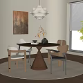 Modern Middle Ancient Style Dining Table and Chair Dining Table and Chair Combination Round Dining Table and Chair Modern Middle Ancient Dining Table and Chair Solid Wood Dining Table and Chair Modern Middle Ancient Chandelier Modern Middle Ancient Dining 3d model