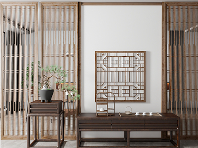 New Chinese-style Side Cabinet Porch Side Cabinet Partition model