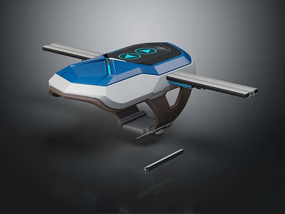 Futuristic Blue White Apparel With Tech Inspired Design And Stylish Elements 3d model