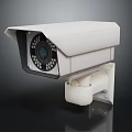 Outdoor Projection Surveillance Camera With White Housing Infrared LEDs And Mounting Bracket