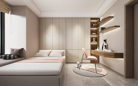 Modern Tatami Bedroom 3d model