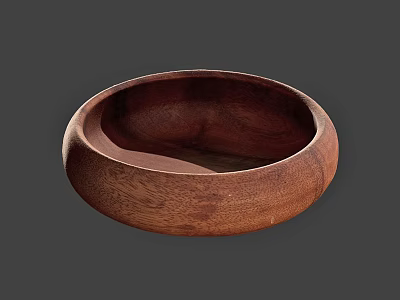 Decorative Ceramic Bowl With Wooden Texture Round Shape For Home Decor 3d model