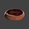 Decorative Ceramic Bowl With Wooden Texture Round Shape For Home Decor