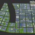 Industrial Factory Buildings Layout With Multiple Units Office Complex Green Areas And Road Networks