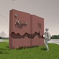 Landscape Design Cultural Landscape Art Landscape Campus Landscape Urban Landscape Red Landscape Advertising Brand Spirit Fortress Sign 3d model