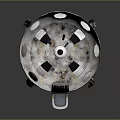 Space Capsule With White Black Exterior And Landing Legs For Cosmic Exploration