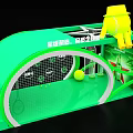 Star Level Green Tennis Interactive Zone With Rackets Balls And Global Energy