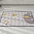Gray Square Carpet With Cartoon Elephant Birds Chevron Polka Dot Patterns 3d model