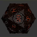 Deep Red Carved Dice With Red Numbers For Tabletop Games And Home Decor