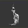 Game Movie Character With White Mecha Suit Silver Black Details Head Antenna Forward Sprinting Pose