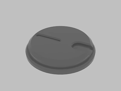 Gray Round Plastic Lid With Small Opening And Smooth Surface 3d model