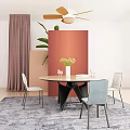 Modern Dining Table and Chair Combination Dining Table and Chair 3d model