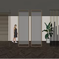 Light Luxury Metal Partition Screen 3d model