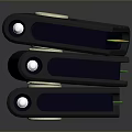 Stacked Black Electronic Devices With Circular Buttons Labels And Yellow Interior Parts