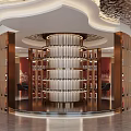 Modern Tobacco And Liquor Store Interior With Circular Display Rack