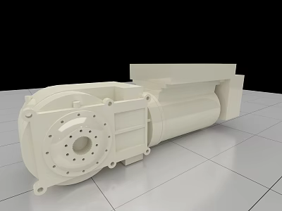 Industrial White Heavy Duty Gearbox With Flange Mounting And Motor Housing Structure 3d model