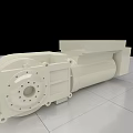 Industrial White Heavy Duty Gearbox With Flange Mounting And Motor Housing Structure