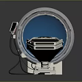 Precision Metallic Equipment With Circular Blue Edge And Flat Platform Support Structure