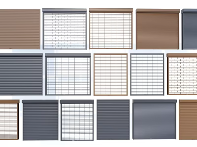 Various Colored Roller Blinds With Different Patterns For Home Windows Decoration 3d model