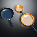 Stylish Cookware Set For Kitchen With Black Frying Pan Gold Saucepan And Handles