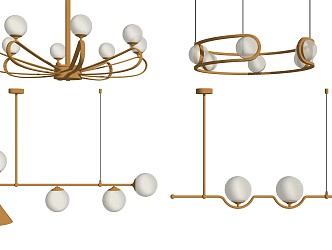 Light Luxury Chandelier Combination 3d model