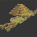 Pyramid Hexagon Pyramid Cultural Relics Building Ancient Architectural Items 3d model