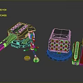 Advanced Weapon Components Featuring Cannon Launcher Ammunition Cylinders And Mechanical Parts