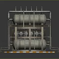 Large Scale Industrial Equipment Setup With Metal Tanks Pipes And Multi layer Structure
