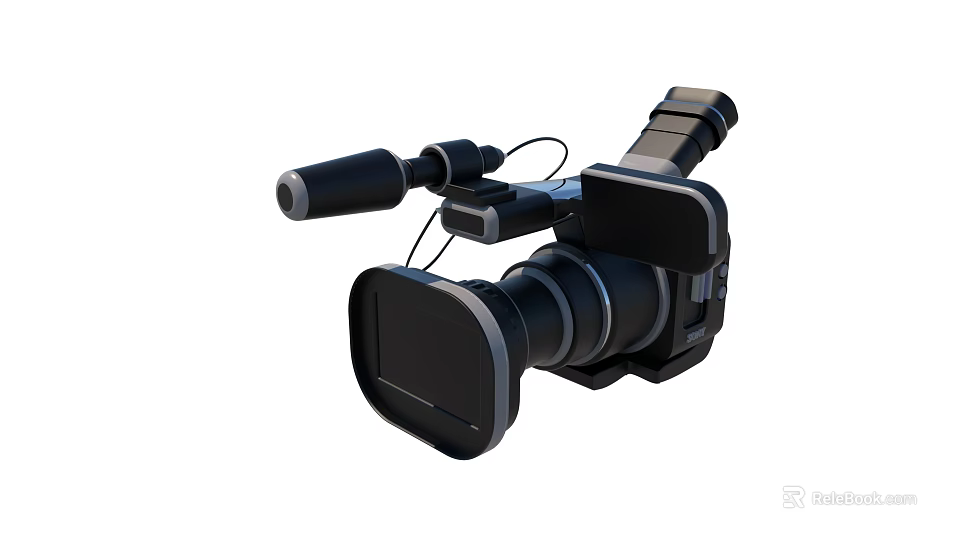 High Quality Professional Digital Camcorder With Microphone Lens And Display Screen 3d model