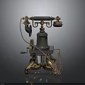 Vintage Brass Telephone Classic Electronic Appliance With Retro Handset And Coiled Cable Design