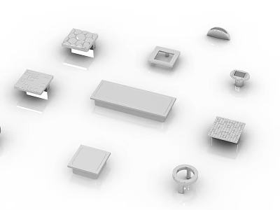 Modern Stylish Furniture Handles With Various Shapes And Designs For Cabinets Drawers 3d model