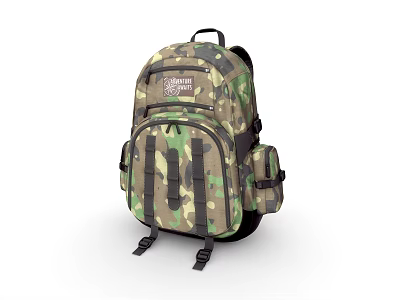 Camouflage Backpack With Multiple Pockets And Durable Design For Outdoor Use 3d model