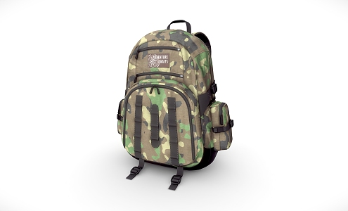 Camouflage backpack bag backpack camping bag 3d model