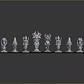 Modern Chess Sci-fi Chess Sci-fi Chessman Cyber Chessman 3d model