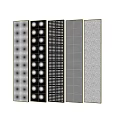Textured Glass Room Dividers With Various Patterns For Interior Space Separation 3d model