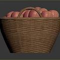 Fresh Ripe Red Apples Filled in Wicker Basket on Dark Surface