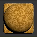 Orange Textured Cube And Sphere With Intricate Patterns On Black Surface
