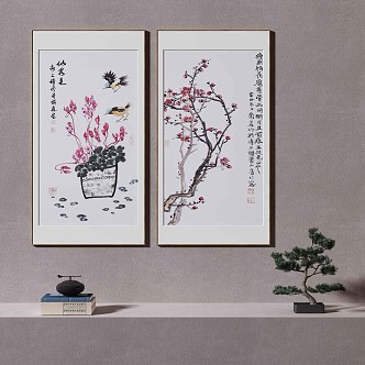 New Chinese Plant Painting Decorative Painting 3d model