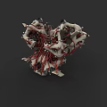 Car Intricate Mechanical Structure With Red Cables And Gray Components