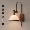 Modern Wall Lamp With Metal Shade Wooden Panel And Multiple Color Options Design