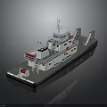 Military Patrol Boat Equipped With Deck Mounted Weapon Systems And Navigation Tools 3d model