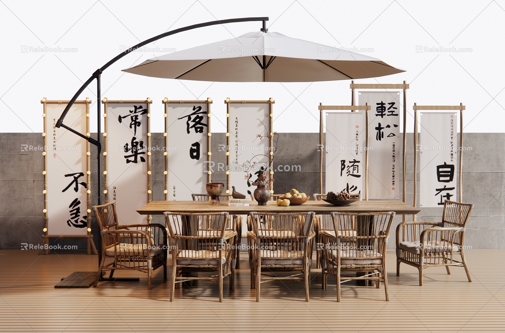 Wind Outdoor Table and Chair Leisure Table and Chair Dining Table and Chair Outdoor Chair Camping Meichen Vase Ornaments model