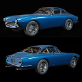 Vintage Blue Classic Car With Elegant Body Design And Chrome Wheels