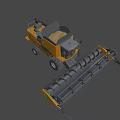Efficient Orange Agricultural Combine Harvester Featuring Front Harvesting Header For Farm Operations 3d model