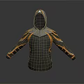 Stylish Dark Gray Hoodie With Orange Accent Stripes And Mesh Texture