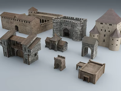 European-style castle 3d model