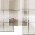 Elegant Sheer Curtain With Mountain Landscape Pattern For Modern Window Decoration