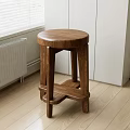 Simple Modern Wooden Side Table With Round Top For Living Room Corner