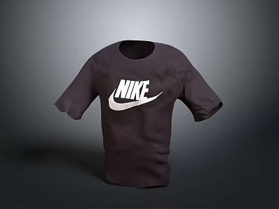 Classic Black Nike T Shirt Featuring White Swoosh Logo For Daily Use 3d model